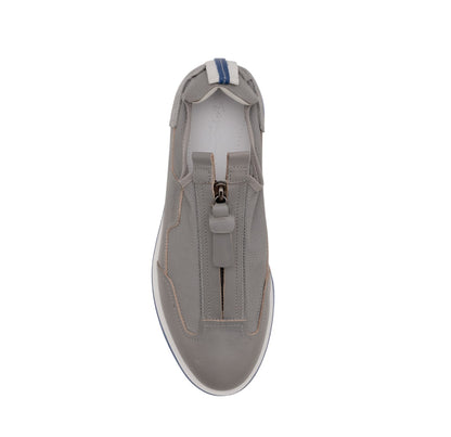 1450$ GIORGIO ARMANI Shoes Sneakers Gray Zip-Up Low-Top Leather 7 UK 8 US 41 IT