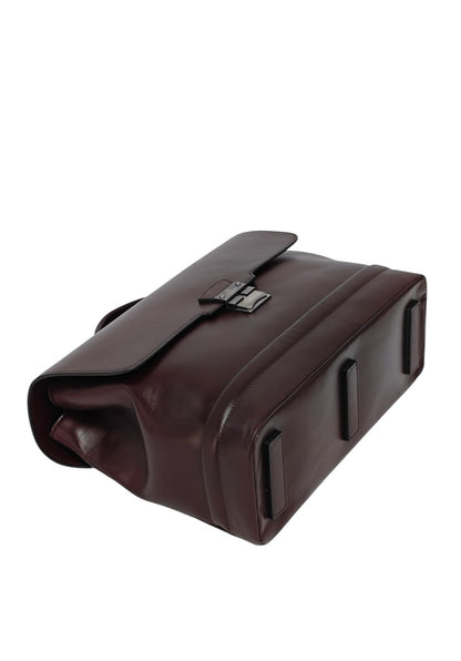 1240$ PINEIDER FIRENZE "Metro Smooth" Calf Briefcase Work Doctor Bag Burgundy