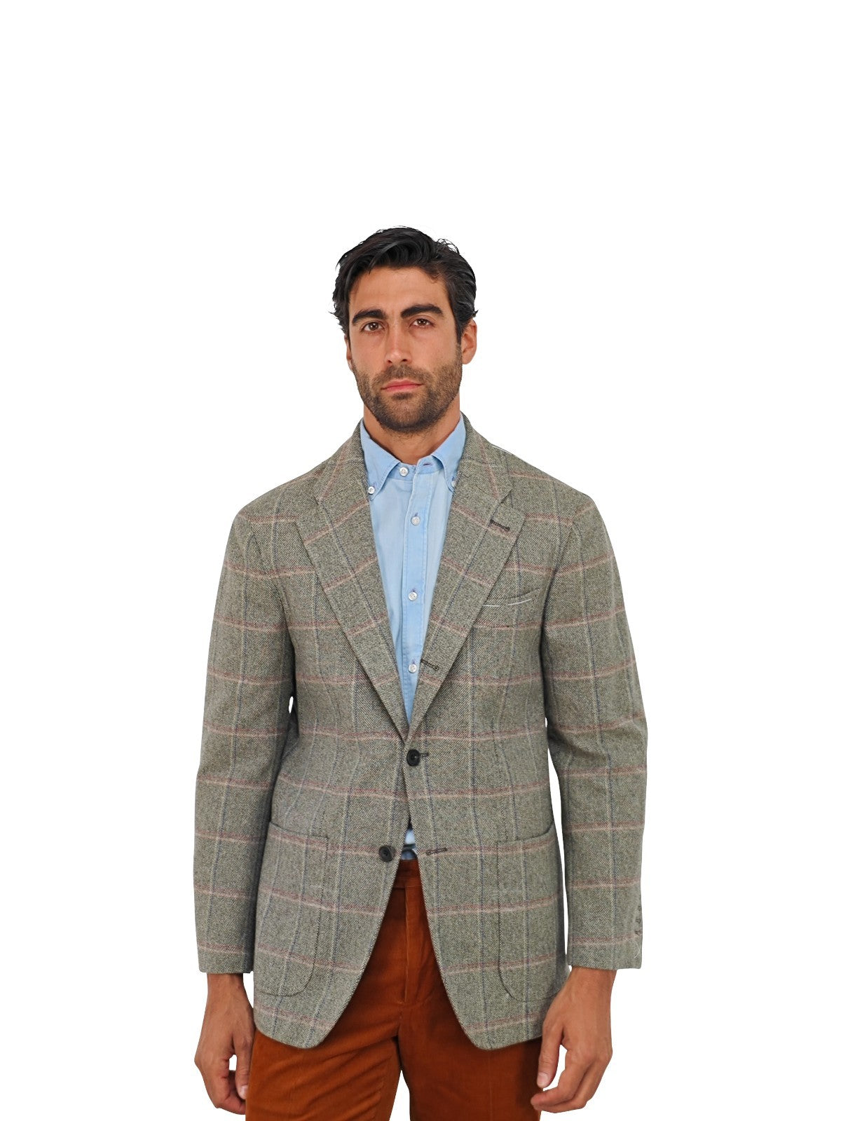$1950 RUBINACCI NAPOLI Green Checks Jacket Sport Coat Cashmere Wool  40 US 50 EU