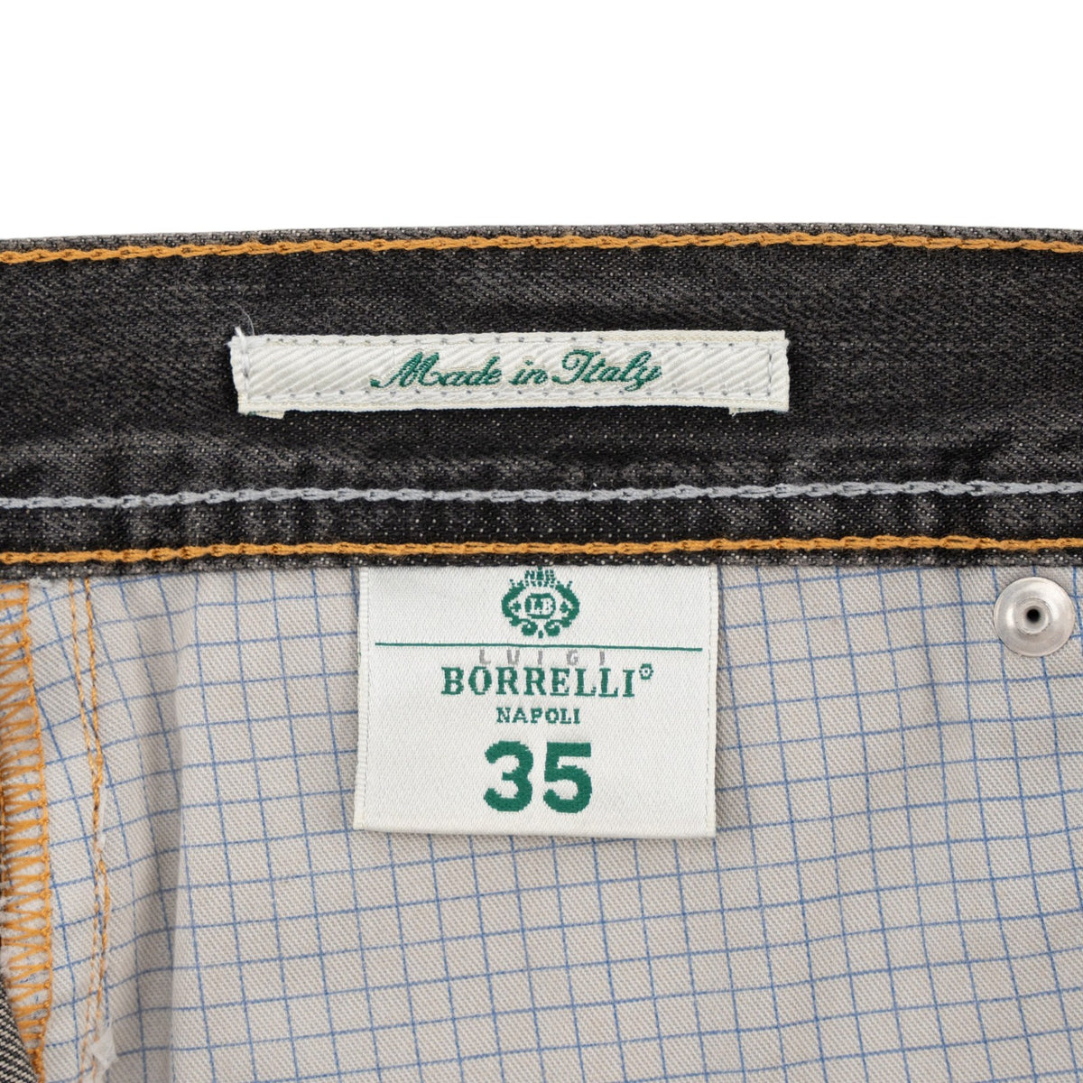 415$ LUIGI BORRELLI NAPOLI Washed Dark Grey Denim Jeans Cotton 35 US / 51 EU