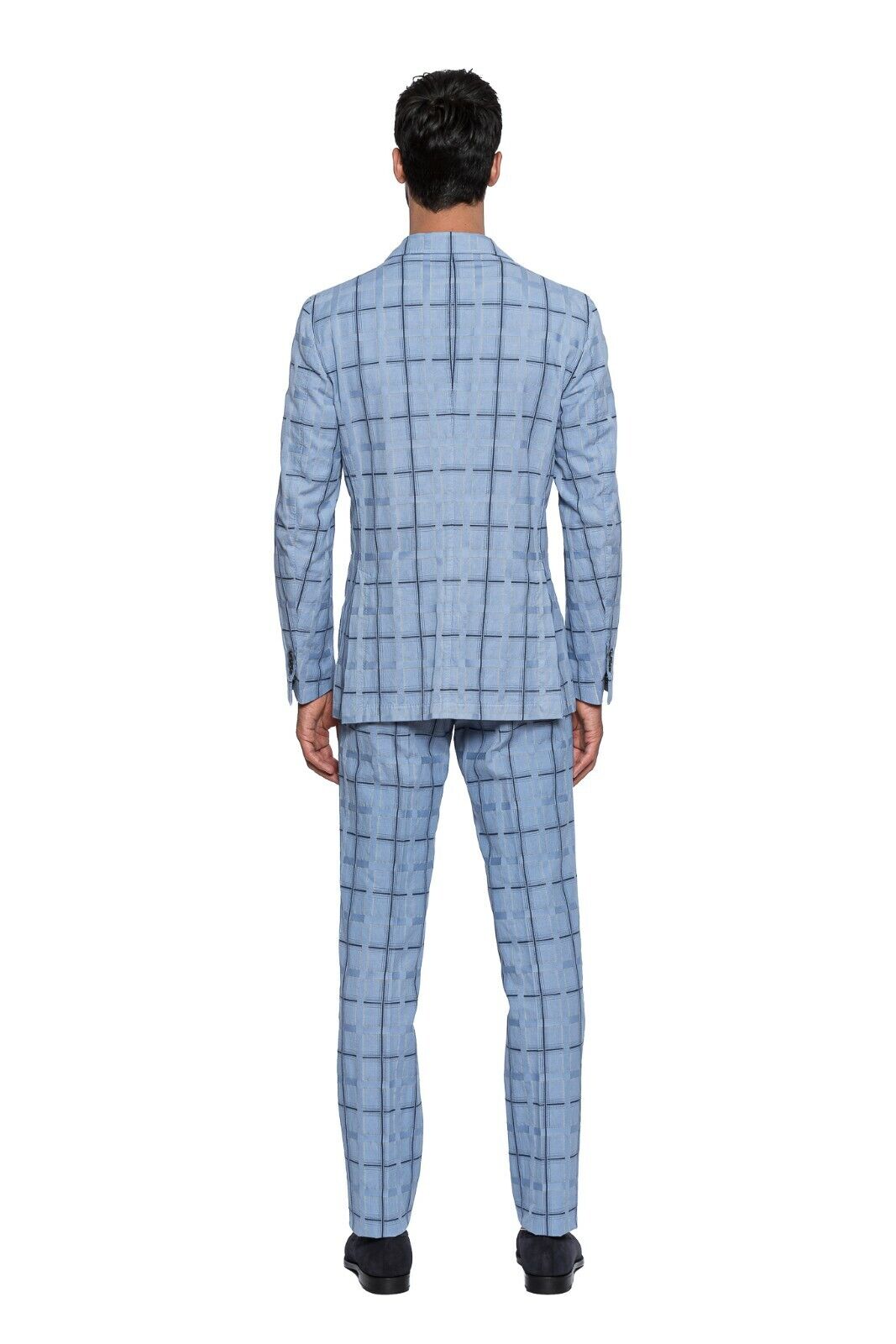 $2690 Belvest Light Blue Sport Suit Linen Cotton SAN GALLO Fabric 7R Slim Fit