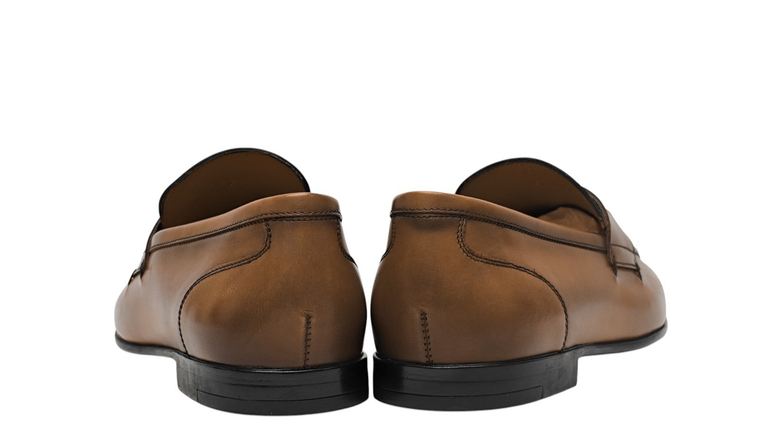 1250$ TESTONI Penny Loafer Shoes Burnished Calf Caramel 8 UK / 9 US / 42 IT