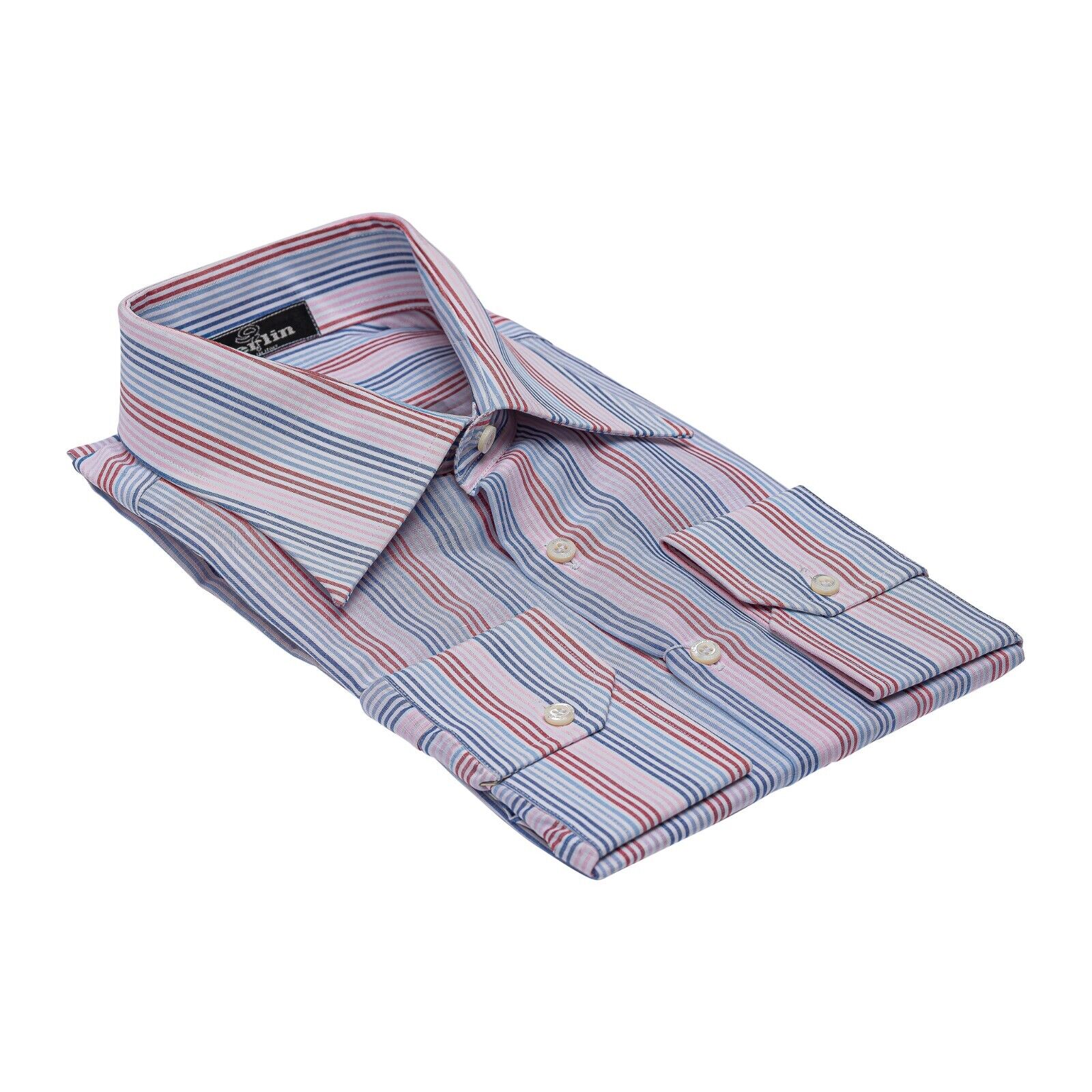 690$ ITALIAN LUXURY GERLIN Shirt Striped Cotton & Linen 16 - 41  3Z ZILLI