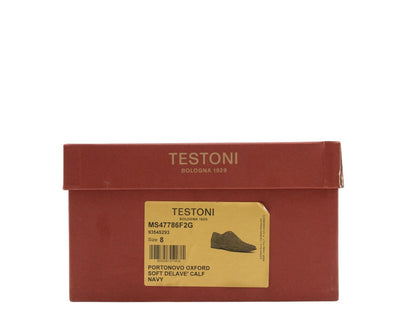 1200$ TESTONI "Portonovo" Derby Shoes Soft Calf Blue 10 UK / 11 US / 44 IT