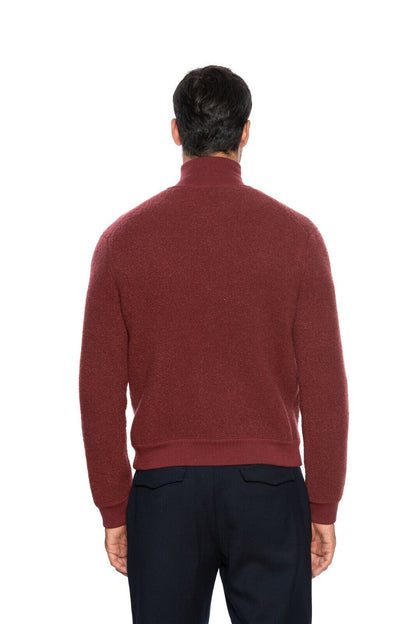 2400$ GIORGIO ARMANI Bomber Jacket Coat Burgundy Cashmere 38 US / 48 EU
