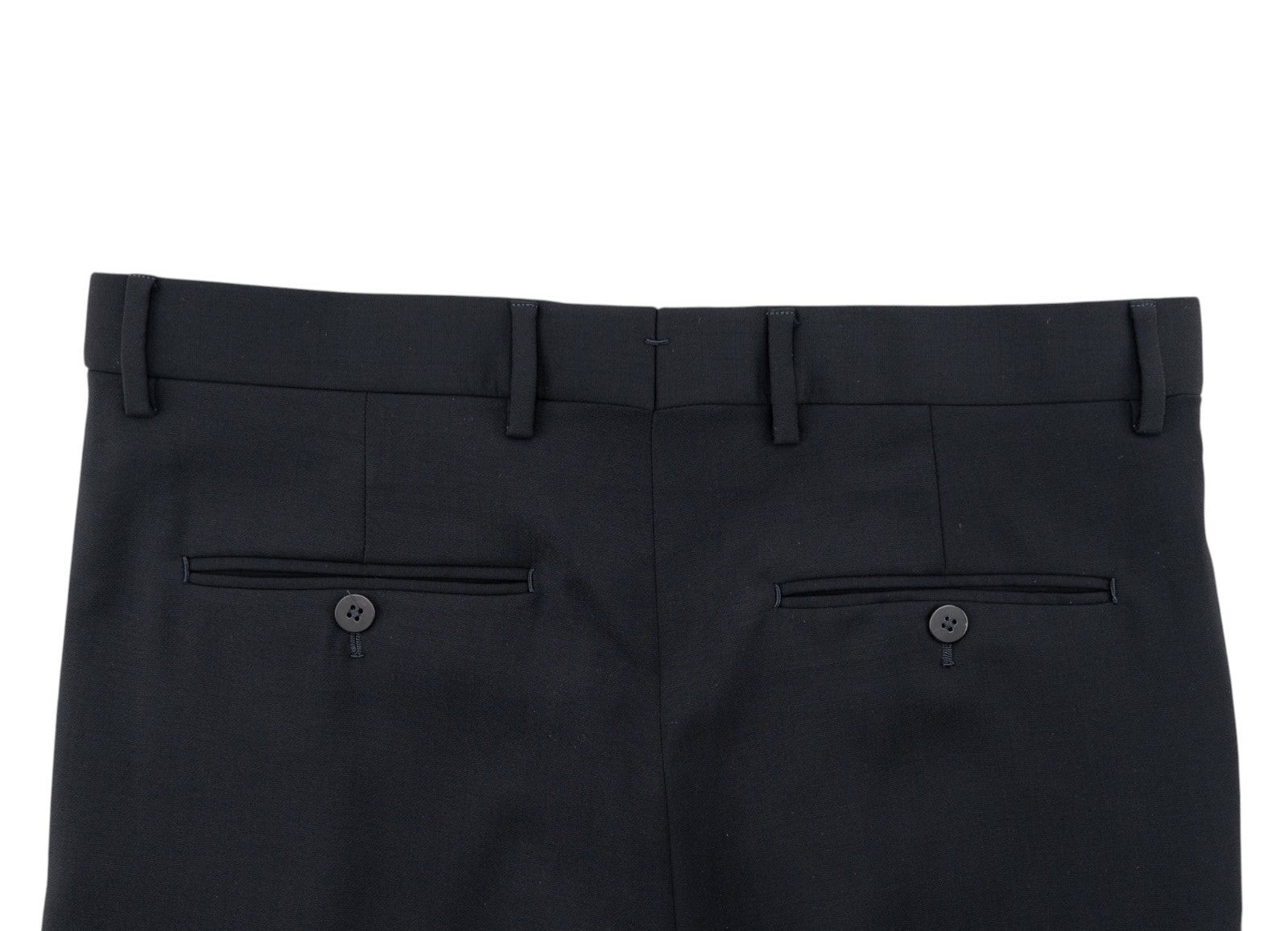 1680$ ISAIA Hand-Sewn Tapered Dress Pant Fine Wool Blue Midnight 32 US / 48 EU