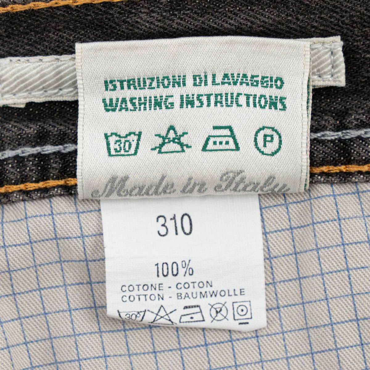 415$ LUIGI BORRELLI NAPOLI Washed Dark Grey Denim Jeans Cotton 35 US / 51 EU