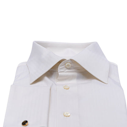 690$ ITALIAN LUXURY GERLIN Shirt Light ivory Cotton 1F ZILLI