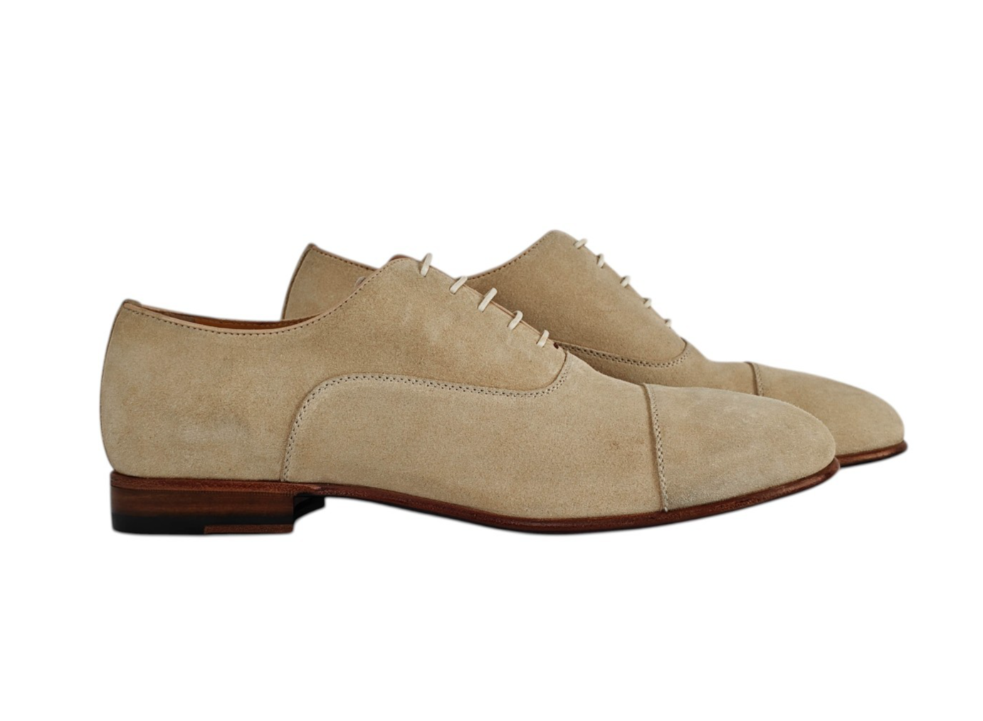 950$ TESTONI Bologna 1929 " Portonovo " Oxford Suede Beige 8 UK / 9 US / 42 IT