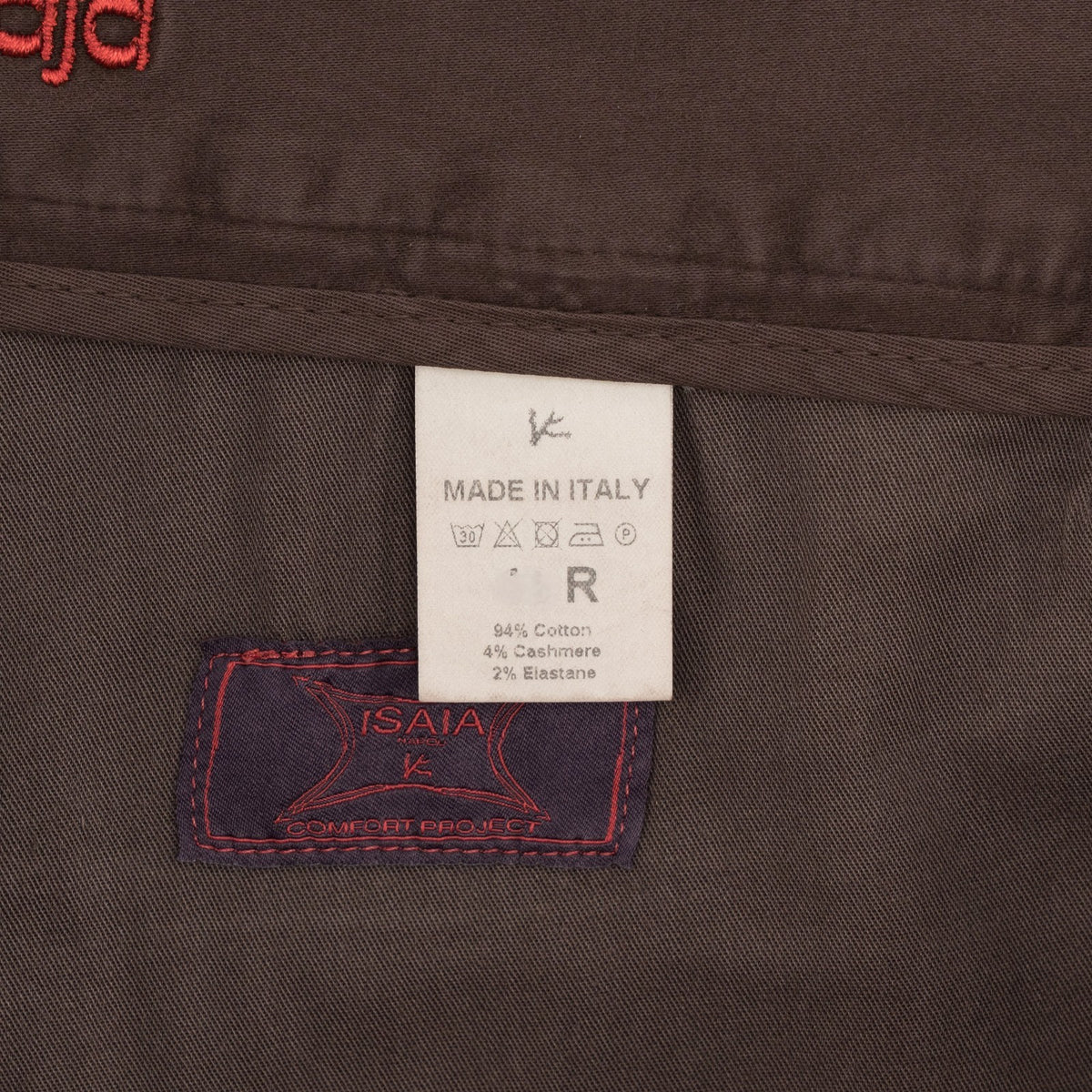 850$ ISAIA NAPOLI "Chiaia" Brown Chino Sport Pant Cotton  Cashmere - Leather Tag