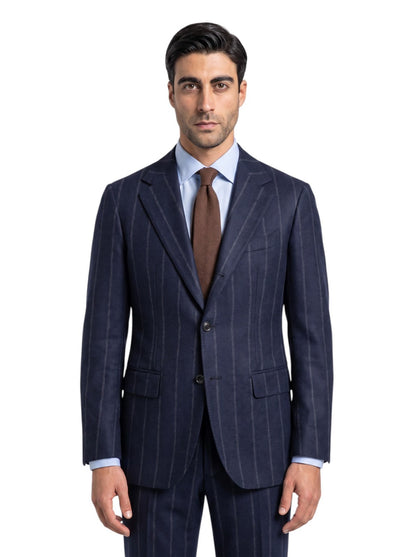 Sartoria DALCUORE NAPOLI Total Hand-Sewn Suit Flannel Wool Blue 40 US / 50 EU