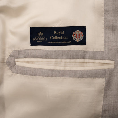 $3200 LUIGI BORRELLI Royal Collection Sand DB Jacket Sport Coat Cashmere / Silk