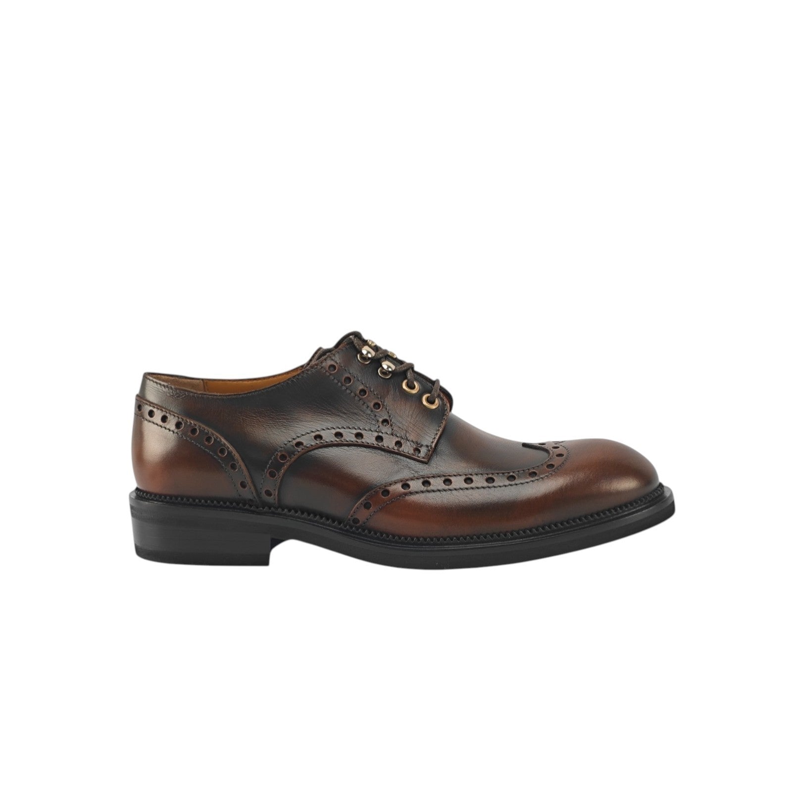 1200$ TESTONI Derby Shoes English Burnished Calf Brown 8 UK / 9 US / 42 IT