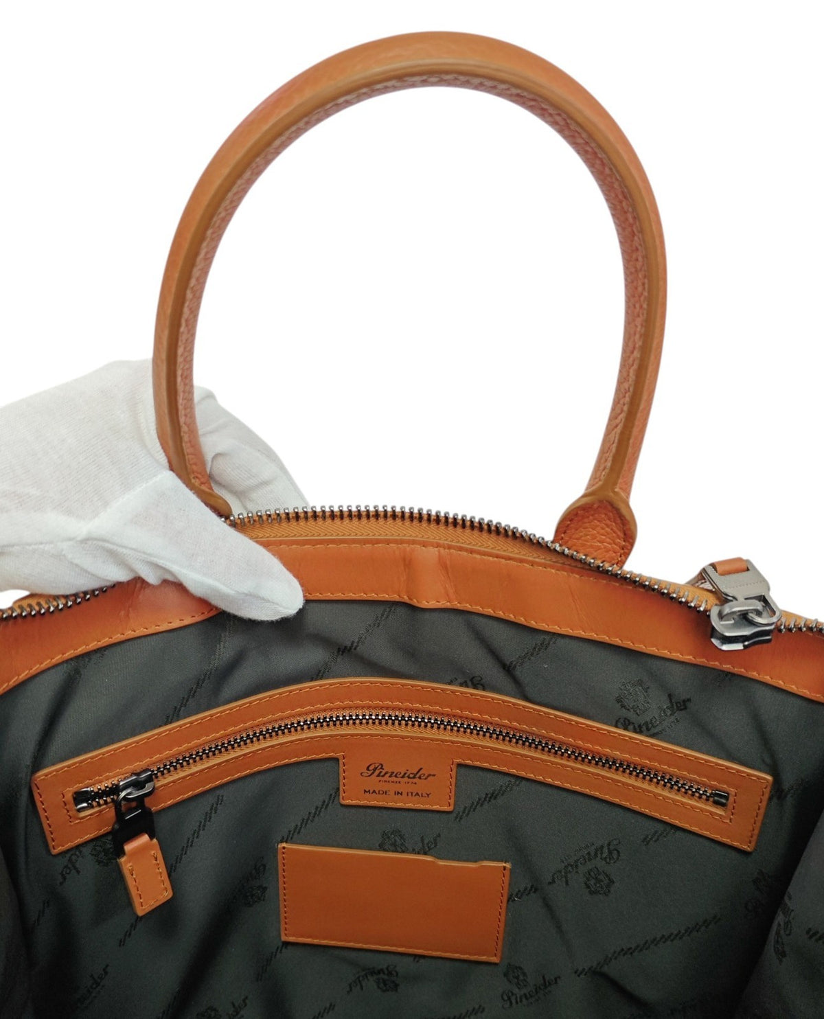 1500$ PINEIDER FIRENZE "Bottolato" PC Briefcase Shopping Tote Bag Grain Calf Rum