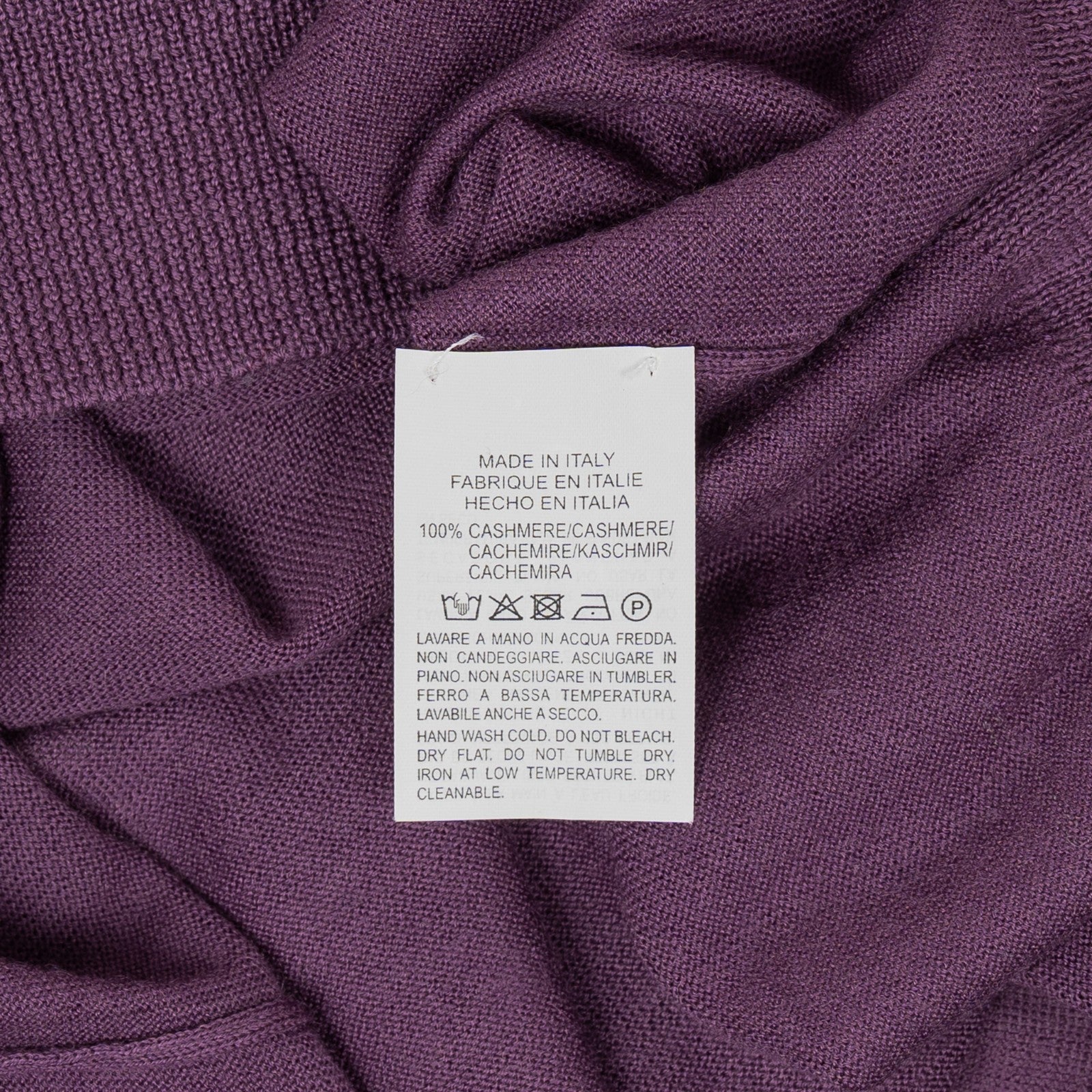 820$ RUBINACCI NAPOLI Eggplant Turtleneck Sweater 100% Cashmere  44 US / 54 EU