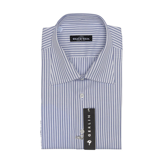 690$ LUXURY GERLIN Shirt Blue SUPRALUX ALUMO Cotton 16 - 41 2AD ZILLI