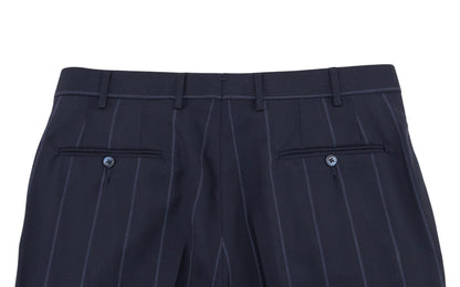 $6700 ISAIA "Gregorio" Dark Blue Suit Fine Wool Striped 42 US / 52 EU 8R