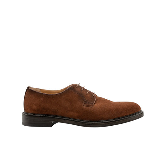 1300$ TESTONI Derby Shoes Antique Sport Suede Calf Caramel 8 UK / 9 US / 42 IT