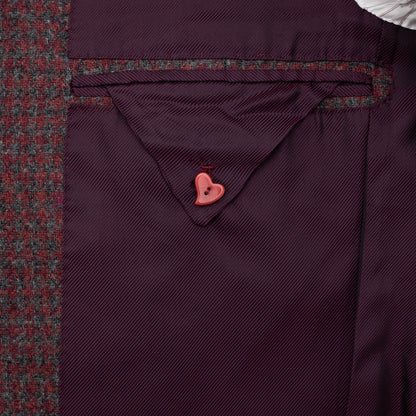Sartoria DALCUORE NAPOLI Total Hand-Sewn Suit Burgundy Flannel Wool 40 US 50 EU