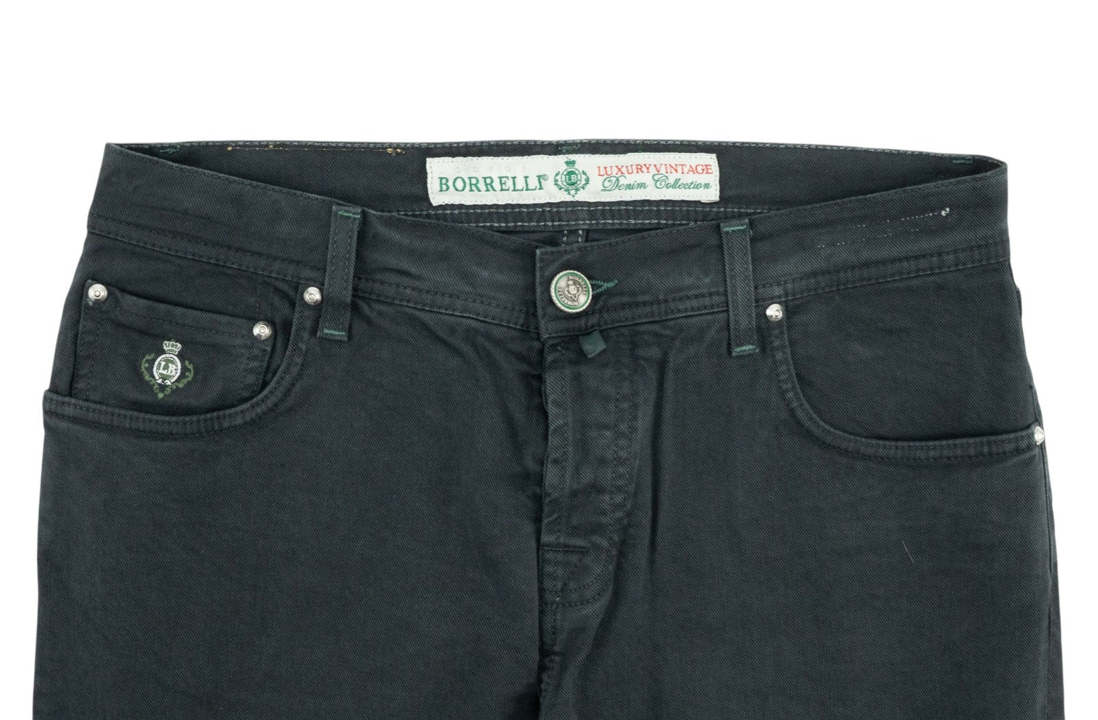 415$ LUIGI BORRELLI NAPOLI Dark Blue Denim Jeans Pant Cotton 35 US / 51 EU