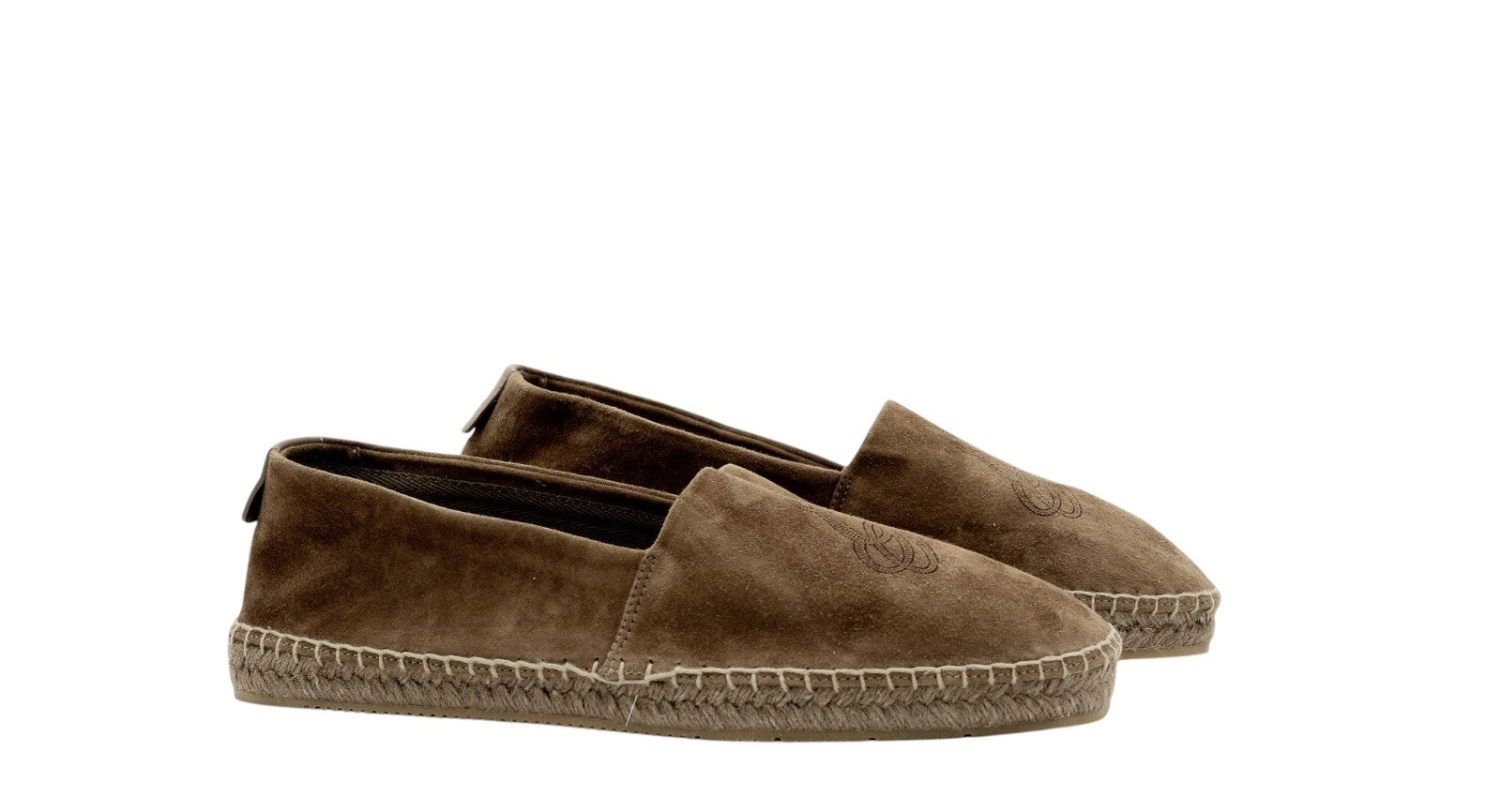 600$ GIORGIO ARMANI Espadrillas Shoes Gray Leather "LOGO" 9 UK / 10 US / 43 IT