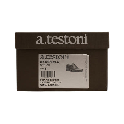 1450$ TESTONI "PIUMA" Construction Oxford Shoes Calf Wine 8 UK 9 US 42 IT