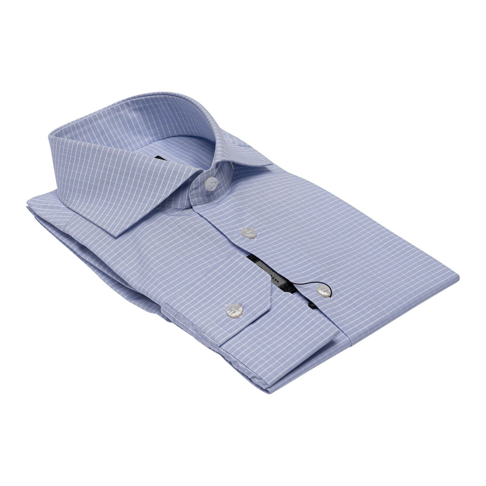 690$ LUXURY GERLIN Shirt Blue Checks ALUMO Cotton 16 - 41  1Q BIJAN