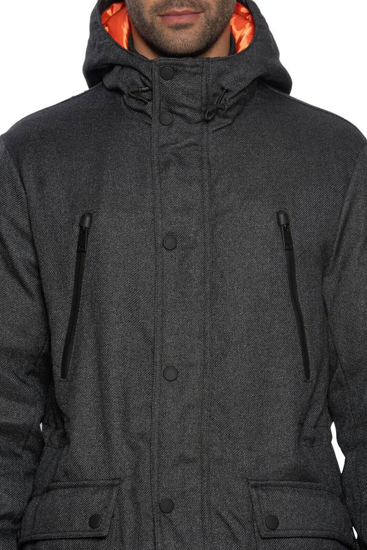 950$ EMPORIO ARMANI Polar Parka Coat Puffer Real Down Dark Grey 40 US / 50 EU