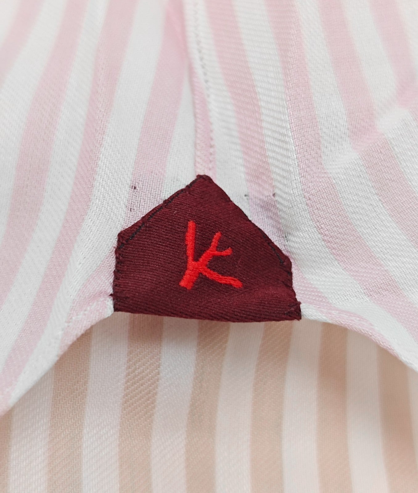 850$ ISAIA NAPOLI Camp Collar Shirt White - Pink Striped Oxford Cotton 16 - 41