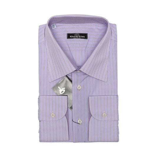 690$ ITALIAN LUXURY GERLIN Shirt Lilac Striped Cotton 16 - 41 - 1U BIJAN