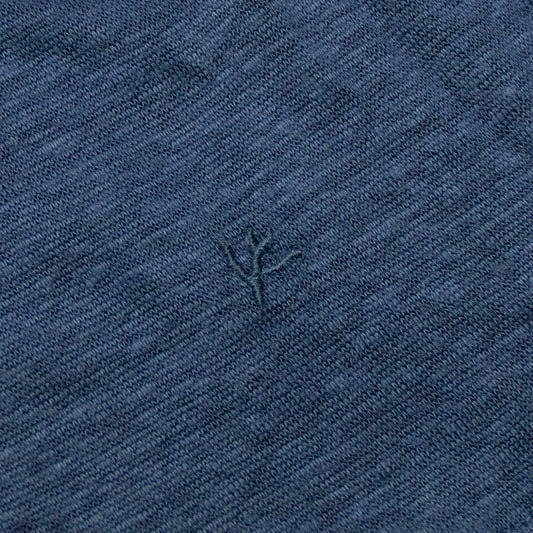 850$ ISAIA NAPOLI Dark Blue T-Shirt Short Sleeve 100% Linen - Made in Italy