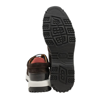 700$ TESTONI Sneaker Shoes Sport Napa Suede Brown 8 UK  / 9 US / 42 IT