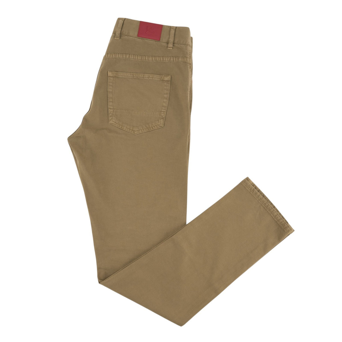 850$ ISAIA NAPOLI "Chiaia" Beige Chino Sport Pant Cotton  Cashmere - Leather Tag