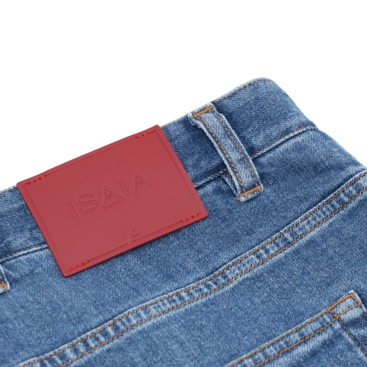 715$ ISAIA NAPOLI Blue Denim Jeans 5 Pocket Pant Cotton Regular Fit
