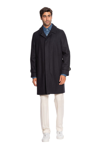 $1600 BOGLIOLI MILANO Blue Navy "DUSTER" Long Coat Heavy Wool 40 US / 50 EU