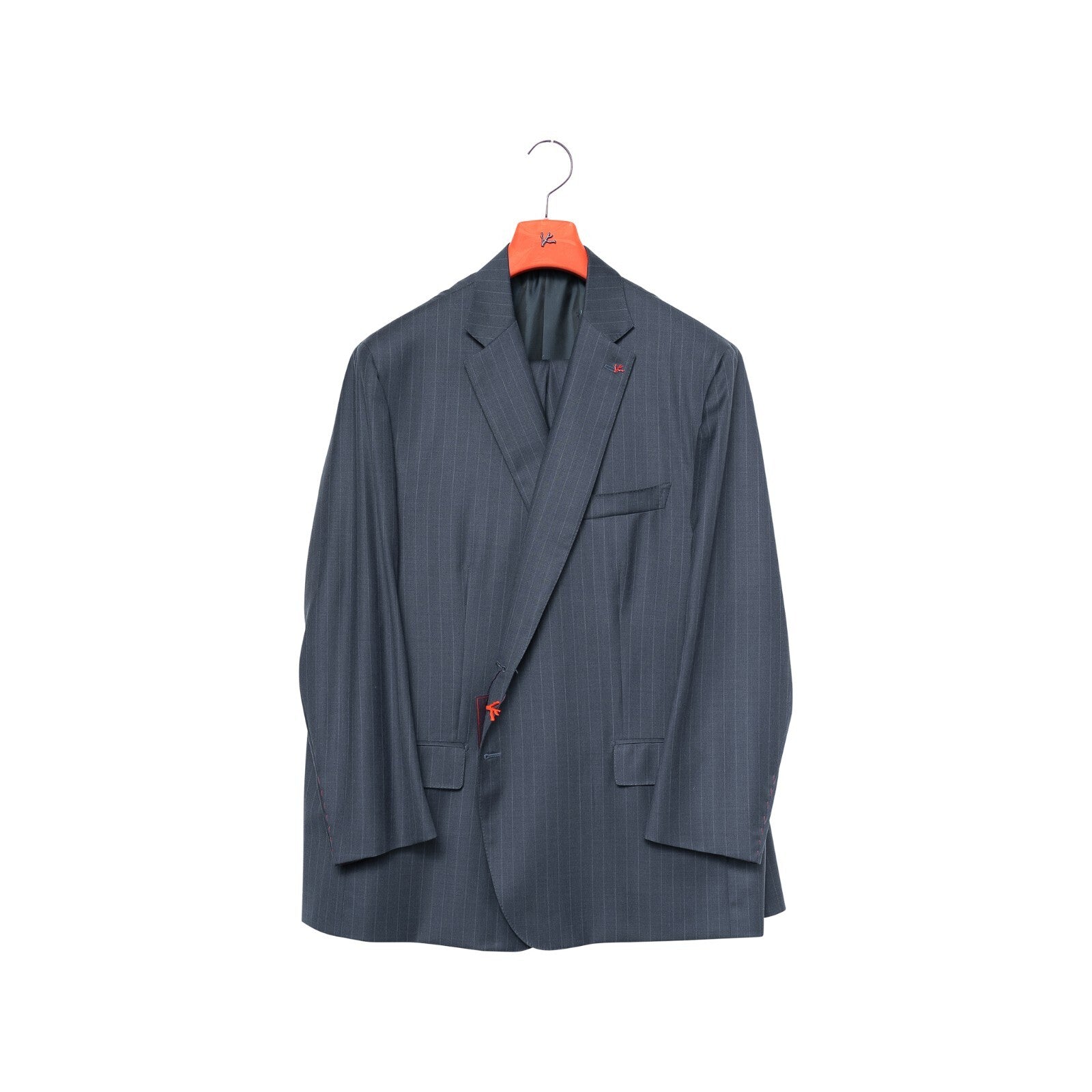 $5900 ISAIA "Made to Measure" Striped Blue Suit Wool 56 US / 66 EU