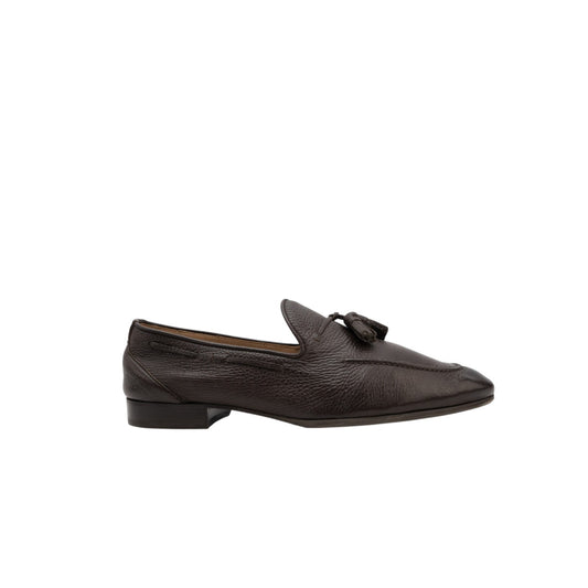 ISAIA NAPOLI Brown Deerskin Tassel Loafers Shoes Leather 9 UK / 10 US / 43 IT