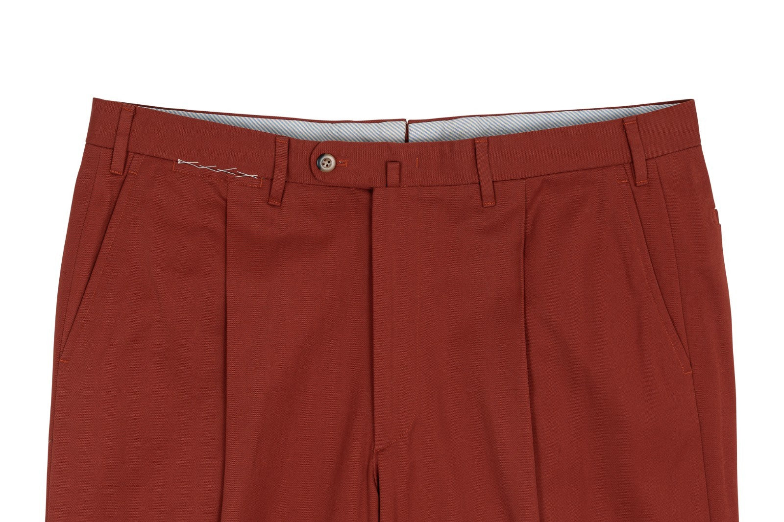 550$ RUBINACCI NAPOLI Dark Rust Cotton Twill Pant  38 US / 54 EU Made in Napoli