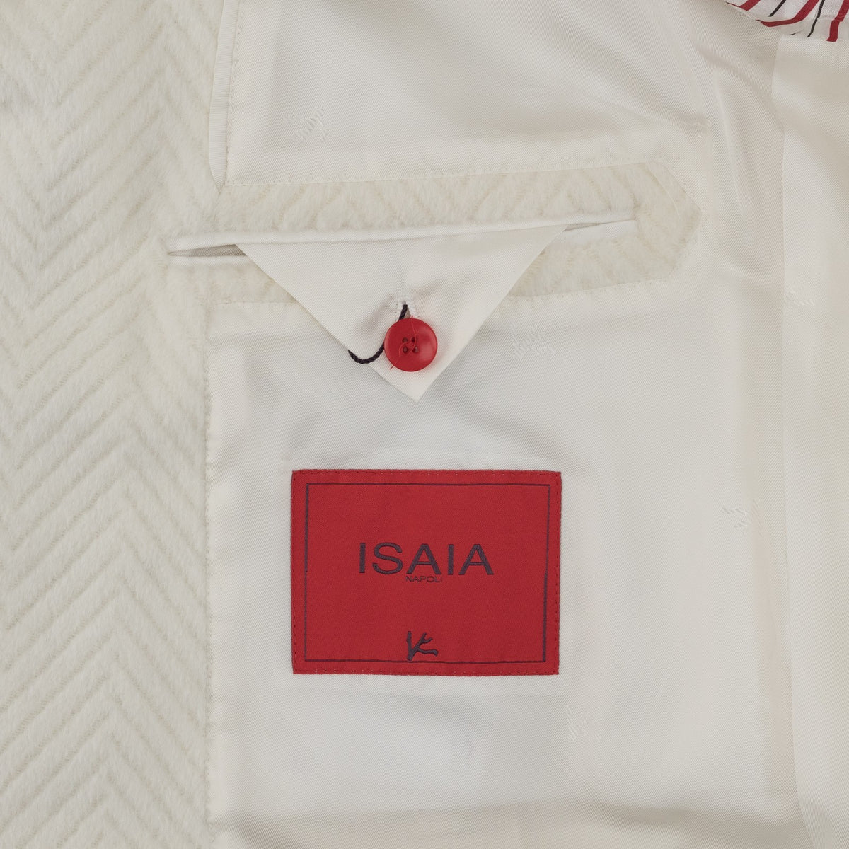 $9250 ISAIA Sartorial Martingale Marshal Overcoat Coat Ivory Wool & Angora