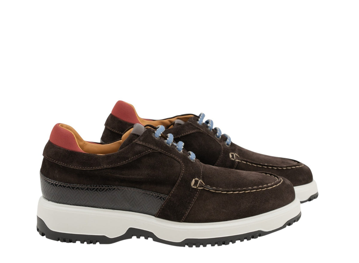 700$ TESTONI Sneaker Shoes Sport Napa Suede Brown 8 UK  / 9 US / 42 IT