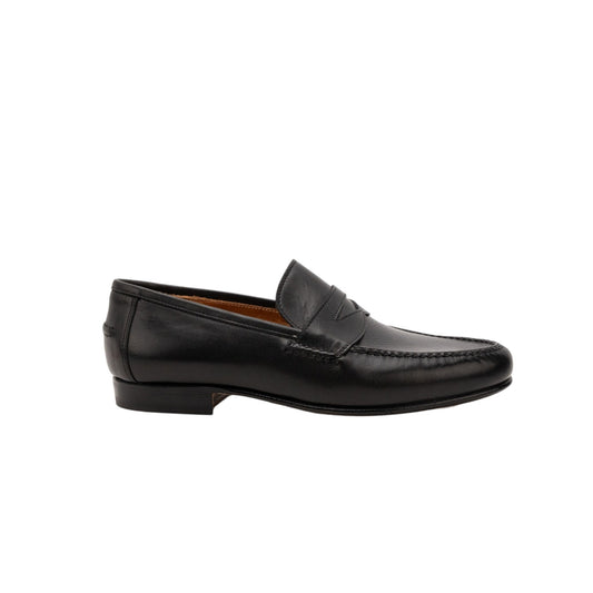 1655$ Luxury EDWARD GREEN Leather Penny Loafer Shoes Handmade Black