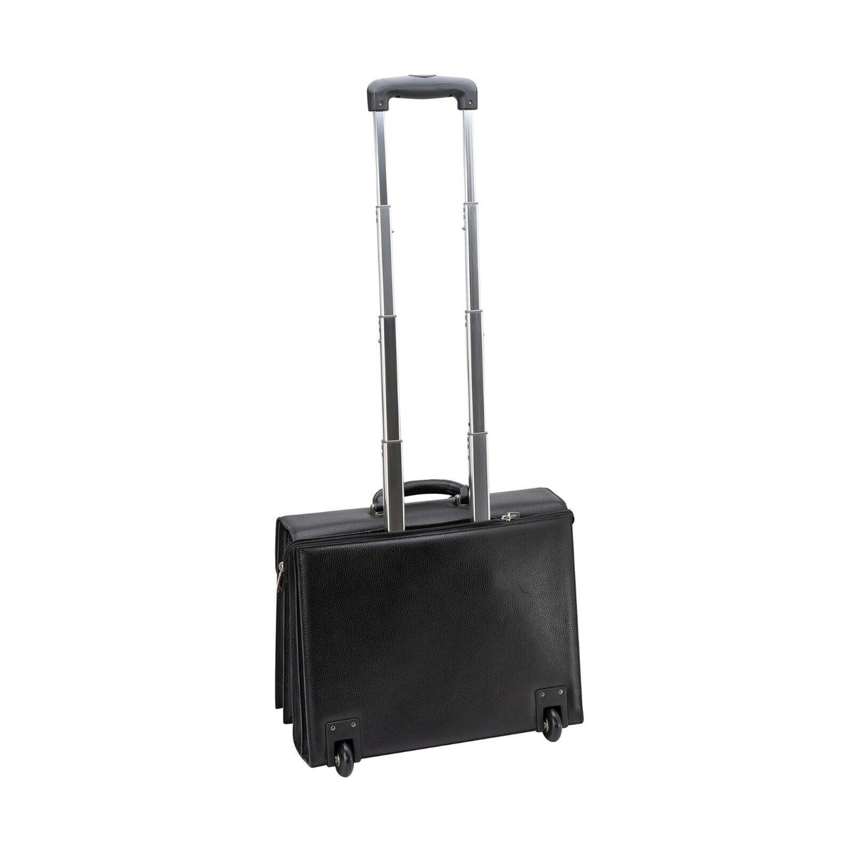 $2890 Testoni Bologna Trolley Briefcase PC Case Black Bright Karibu Calf 