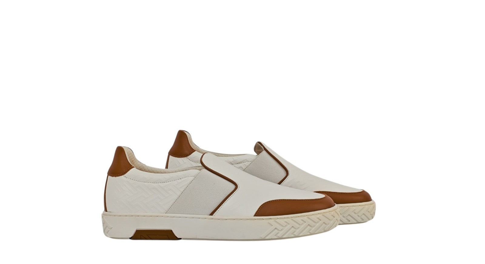 1100$ TESTONI "Ravenna" SlipOn Sneaker Interlocking Calf  8 UK / 9  US / 42 IT