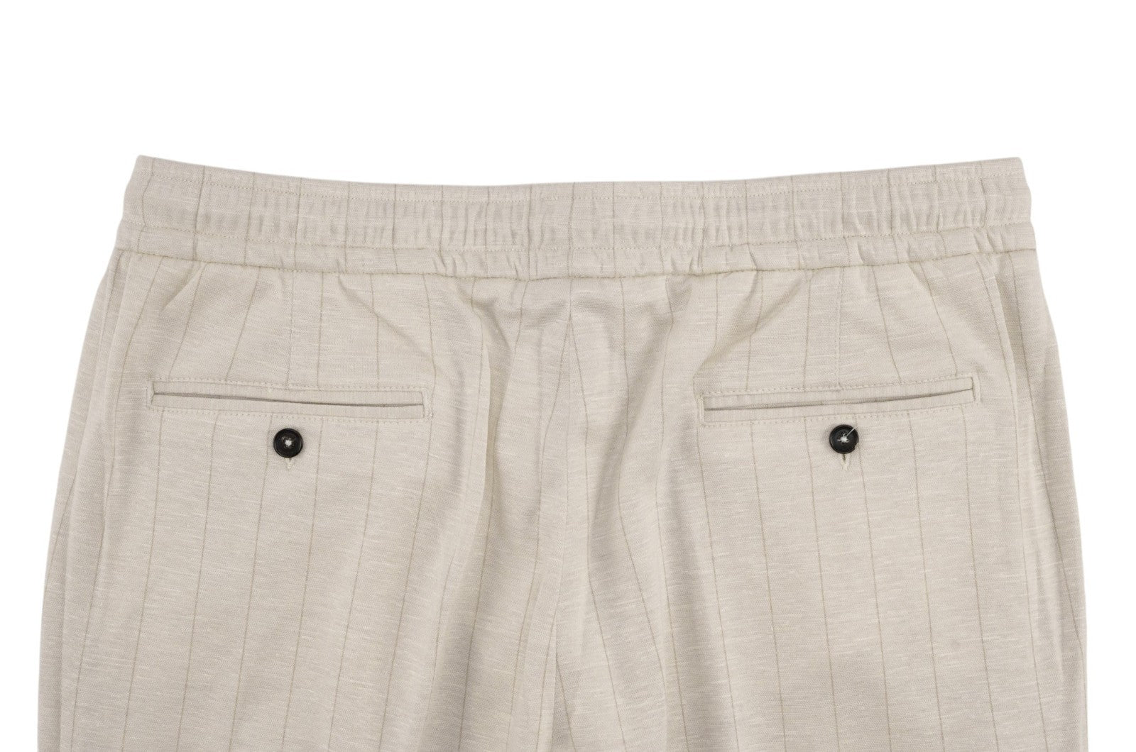 1350$ ISAIA NAPOLI Ivory Striped Drawstring Pant Wool - Silk - Linen 40 US 56 EU