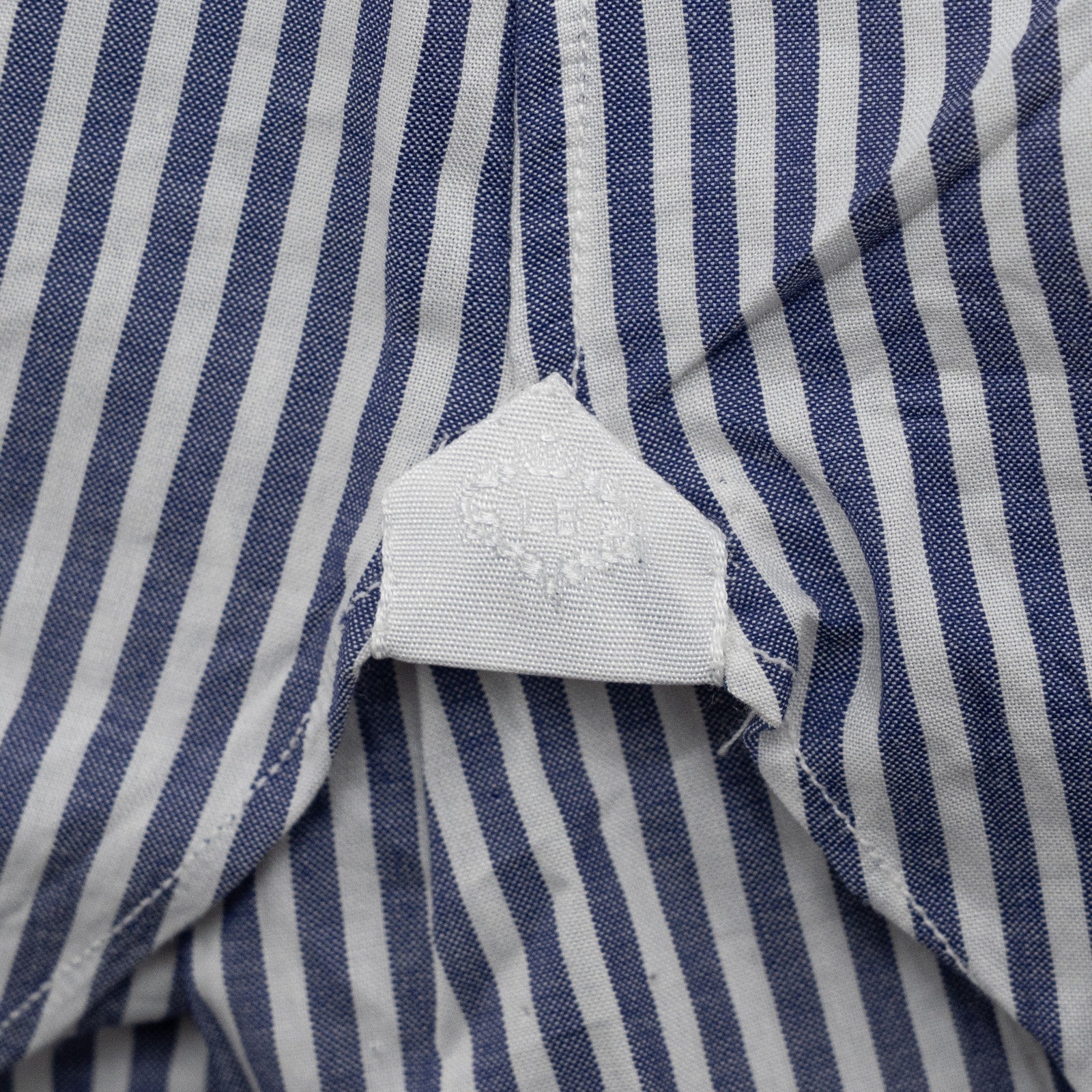 450$ LUIGI BORRELLI Dress Shirt Striped Blue 8 Hand Steps 100% Cotton 15.5-39