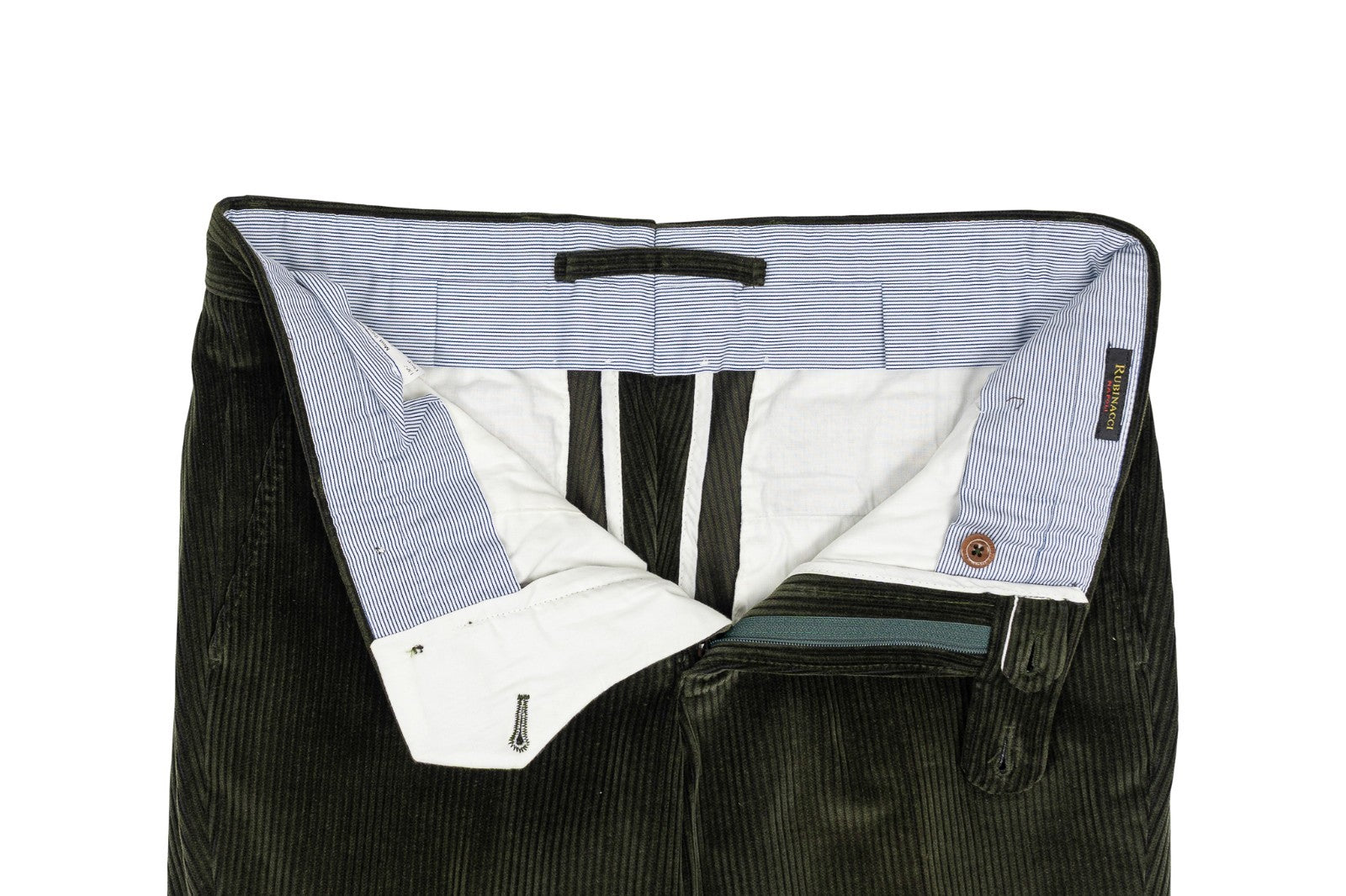 625$ RUBINACCI NAPOLI "Luca" Green Cotton Corduroy Trouser Pant 30 US / 46 EU