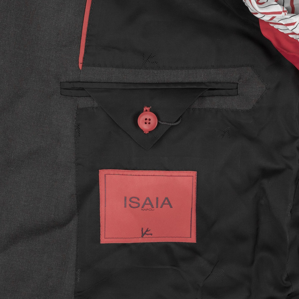 $7120 ISAIA "Gregorio" Dark Gray Suit Hand-Sewn Wool Aquaspider Water Repellent