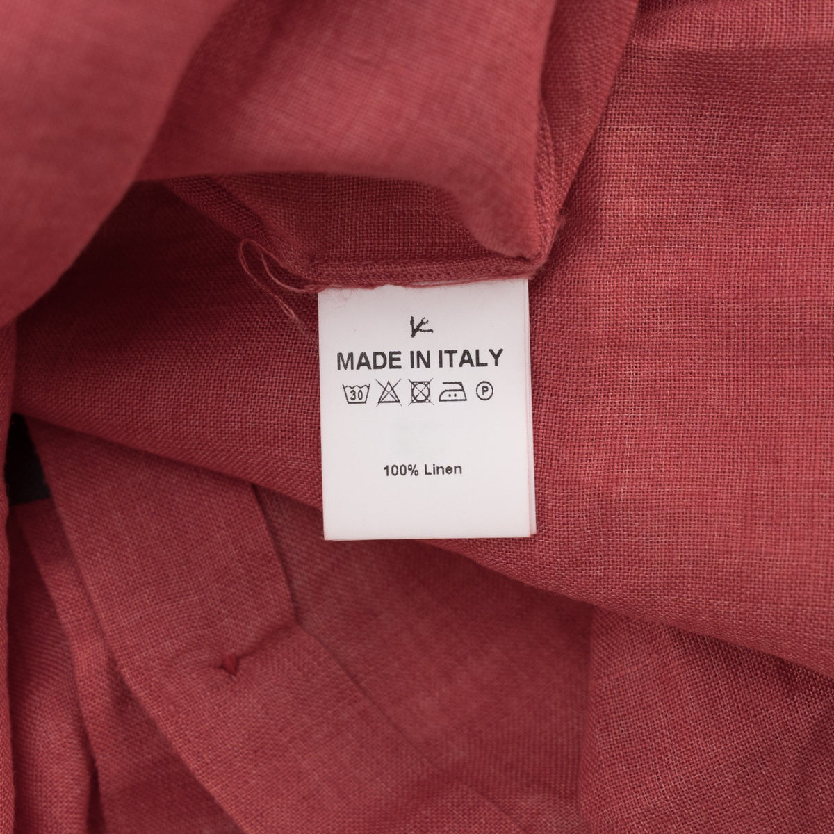 765$ ISAIA NAPOL Red Pompeian Dress Shirt Button Down 100% Linen Hand-Sewn