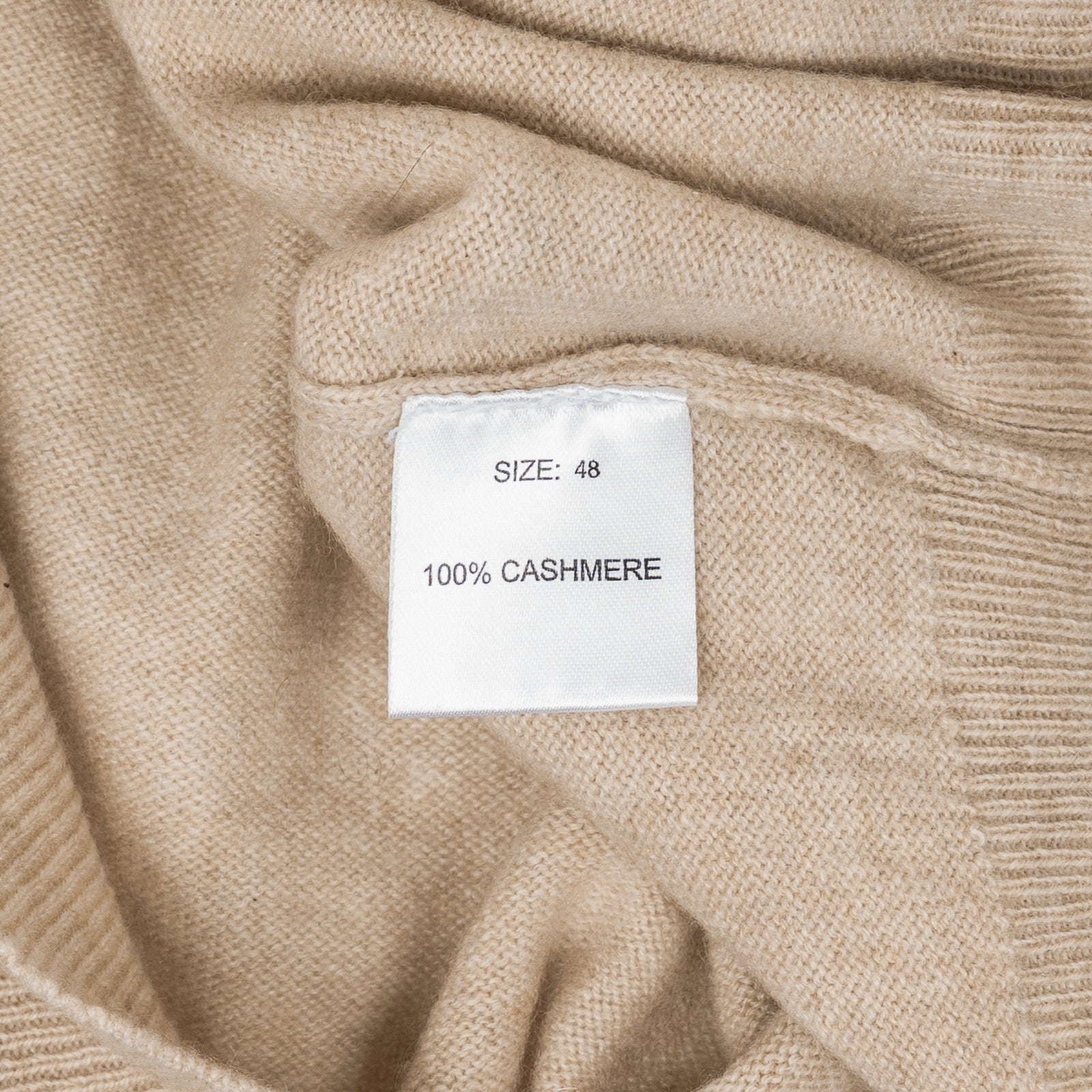 750$ RUBINACCI NAPOLI  Beige Sweater Crewneck 100% Soft Cashmere 38 US / 48 EU