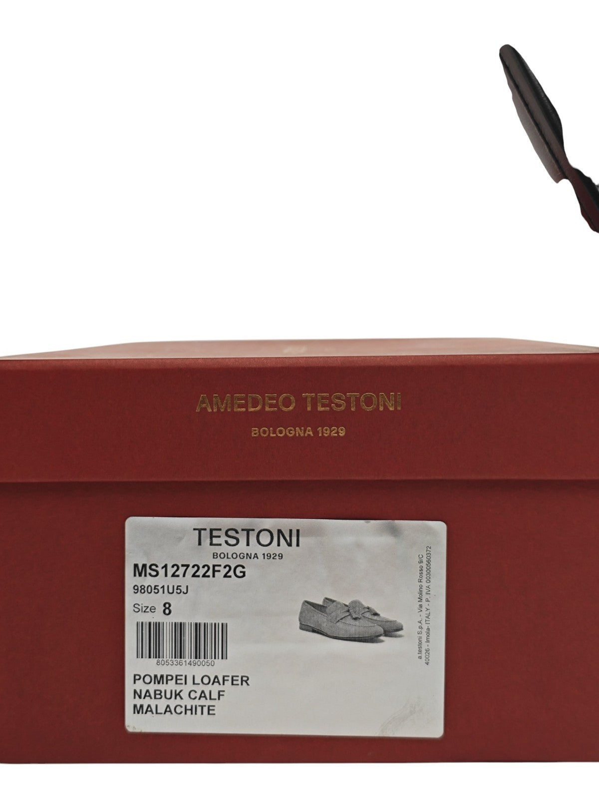 1200$ TESTONI "Pompei" Tassel Loafer Nabuk Calf Malachite 8 UK / 9 US / 42 IT